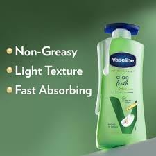 Vase line Aloe Fresh Body Lotion | Long Lasting Hydration & Soft Smooth Skin Care | 24 HR Long Lasting Body Lotion for Deep Moisturization & Skin Nourishment