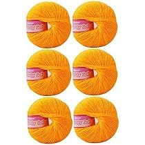 100% Acrylic Hand Knitting and Crochet Wool Knitting 4 Ply Yarn Ball || Suitable for Craft | DIY | Babywear | Baby Blanket | Sweater | Socks (Pack of 6 Ball,150Gm)