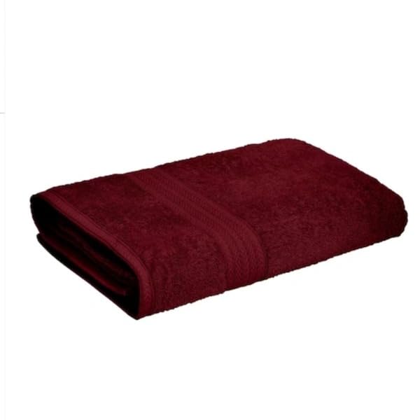 KNIT GEMS 100% Cotton Heavy Bath Towels | Towels for Bath Large Size | Bath Towel - Soft & Absorbent | 550 GSM | 1 Piece Bath Towel for Men/Women | 75 cms x 150 cms (Maroon)