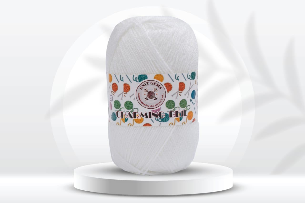 Acrylic and Nylon Hand Knitting And Crochet Wool Yarn | Woolen Crochet Yarn Thread, Used for Knitting Needles | Pack of 1 Ball - 100Gms | Suitable For Craft, Babywear, Baby Blanket
