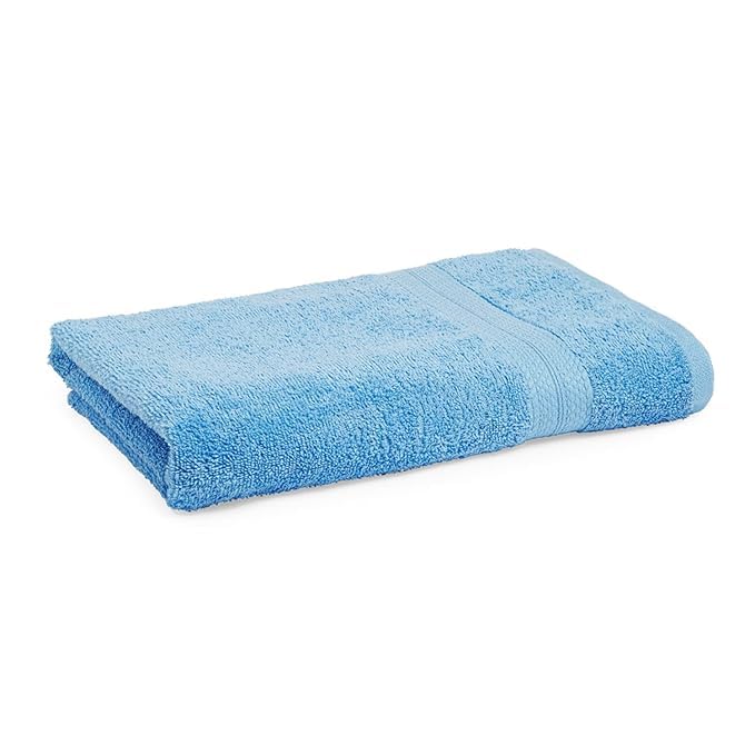 KNIT GEMS 100% Cotton Heavy Bath Towels | Towels for Bath Large Size | Bath Towel - Soft & Absorbent | 550 GSM | 1 Piece Bath Towel for Men/Women | 75 cms x 150 cms (Sky Blue)
