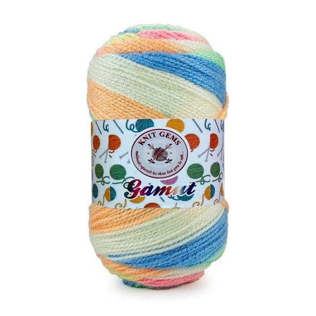 KNIT GEMS Acrowool Gamut Hand Knitting and Crochet Wool Yarn Multicolour Yarn Suitable for Craft | DIY | Baby and Adult wear | Sweater | Socks | Toy Making (Pack of 1, 100gms)