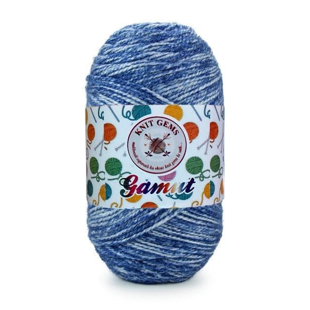 KNIT GEMS Acrowool Gamut Hand Knitting and Crochet Wool Yarn Multicolour Yarn Suitable for Craft | DIY | Baby and Adult wear | Sweater | Socks | Toy Making (Pack of 1, 100gms)