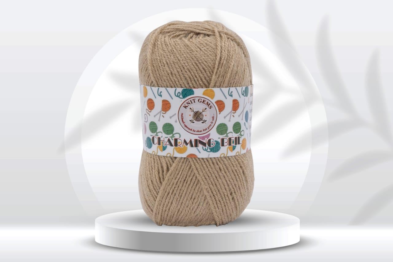 Acrylic and Nylon Hand Knitting And Crochet Wool Yarn | Woolen Crochet Yarn Thread, Used for Knitting Needles | Pack of 1 Ball - 100Gms | Suitable For Craft, Babywear, Baby Blanket