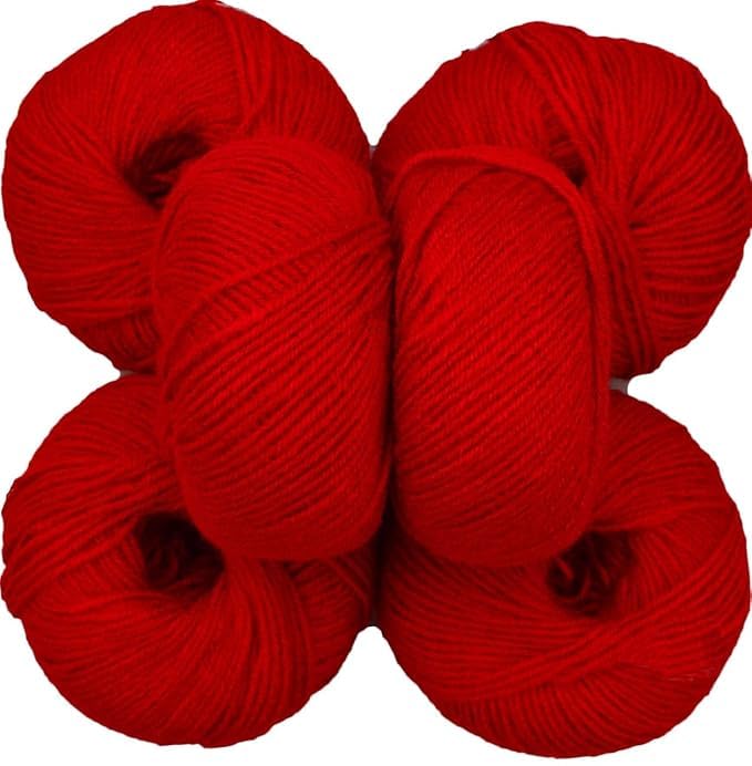 100% Acrylic Hand Knitting and Crochet Wool Knitting 4 Ply Yarn Ball || Suitable for Craft | DIY | Babywear | Baby Blanket | Sweater | Socks (Pack of 6 Ball,150Gm)