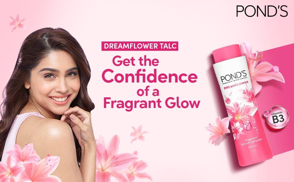 POND S Body Powder for Men & Women | Long Lasting Freshness & Moisture Control | Soft Smooth Skin Feel | Daily Personal Care Powder for All Skin Types