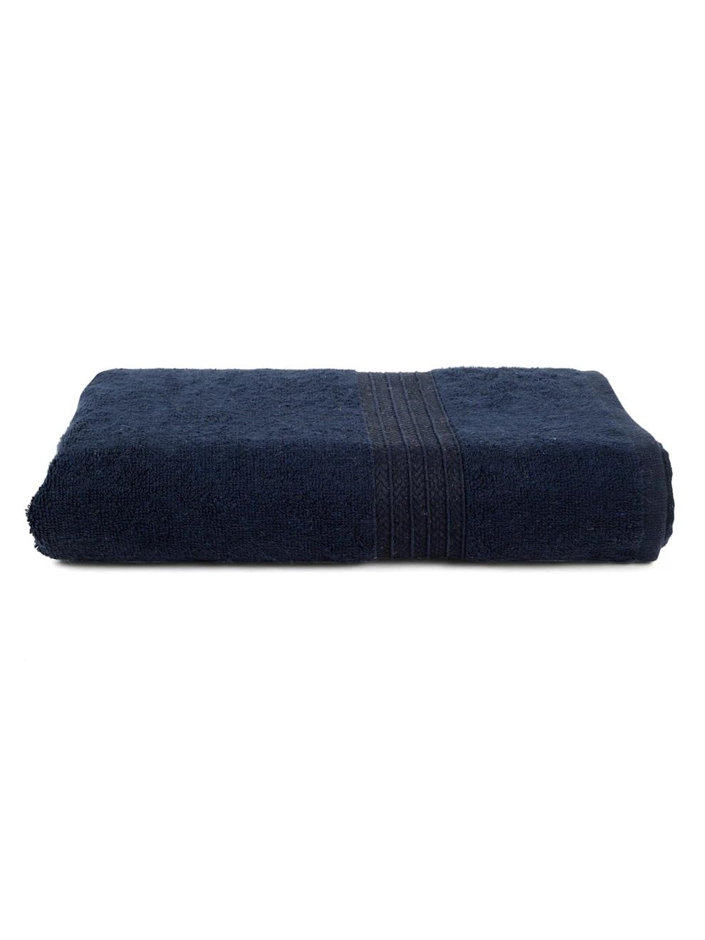 KNIT GEMS 100% Cotton Heavy Bath Towels | Towels for Bath Large Size | Bath Towel - Soft & Absorbent | 550 GSM | 1 Piece Bath Towel for Men/Women | 75 cms x 150 cms (Navy Blue)