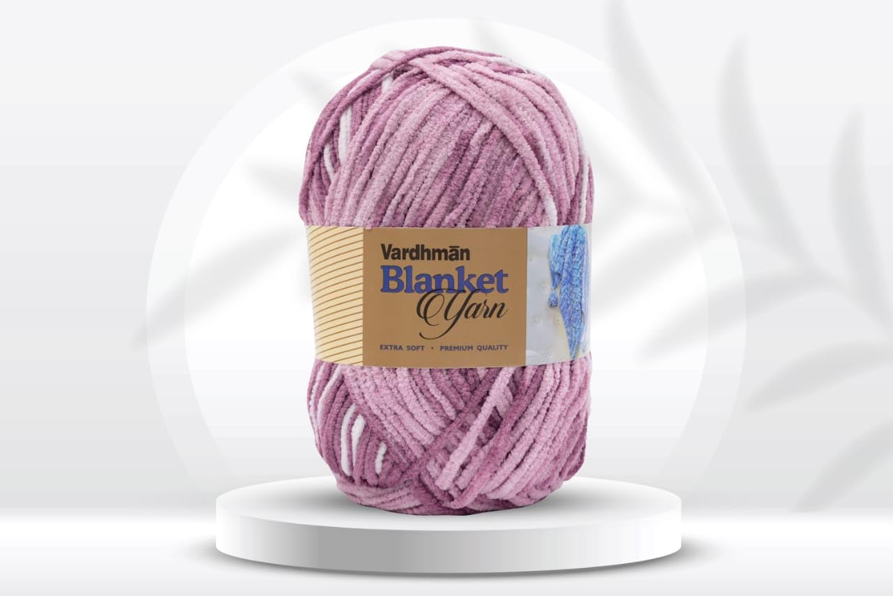 KNIT GEMS Extra Soft Blanket Yarn Wool, Plush & Cuddly, Wool Yarn | Supersoft Hand Knitting Wool Ball | Suitable for Blankets | Craft | Babywear | Baby Blankets | Muffler ( 1 Ball/200 Gram)
