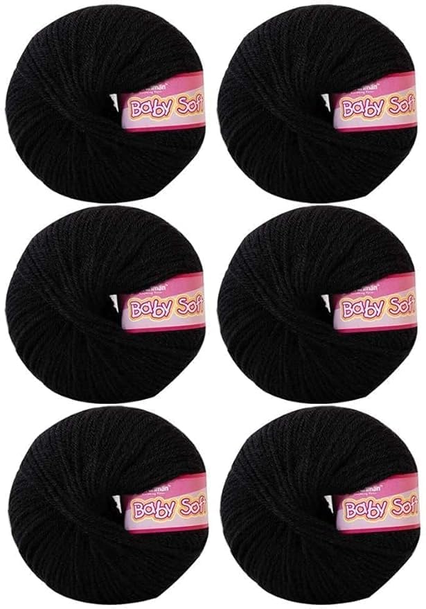 100% Acrylic Hand Knitting and Crochet Wool Knitting 4 Ply Yarn Ball || Suitable for Craft | DIY | Babywear | Baby Blanket | Sweater | Socks (Pack of 6 Ball,150Gm)