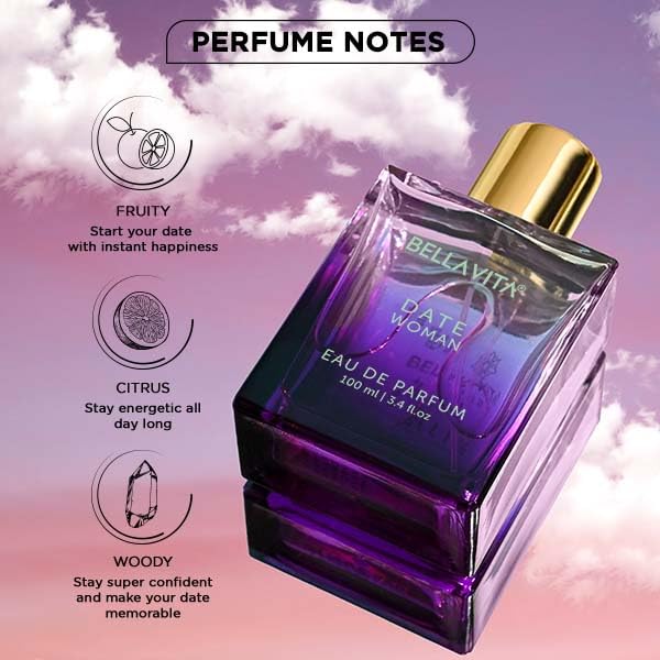 DATE WOMAN 100ml | Premium Long Lasting Perfume for Women | Luxury Fresh Floral Woody Eau de Parfum | Elegant Daily Wear Fragrance Spray for All Occasions | Gift for Birthday & Special Moments