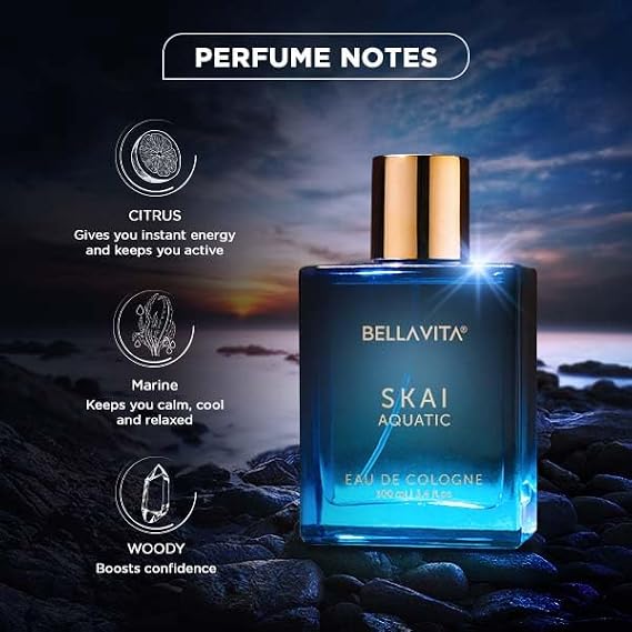 SKAI AQUATIC 100ml Perfume | Premium Long Lasting Unisex Perfume for Men & Women | Luxury Fresh Floral Woody Eau de Parfum | Elegant Daily Wear Fragrance Spray for All Occasions | Gift for Birthday & Special Moments