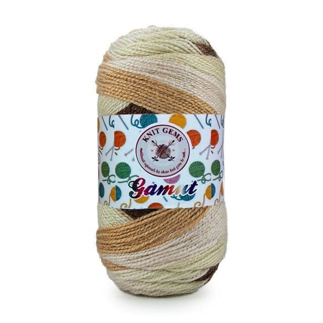 KNIT GEMS Acrowool Gamut Hand Knitting and Crochet Wool Yarn Multicolour Yarn Suitable for Craft | DIY | Baby and Adult wear | Sweater | Socks | Toy Making (Pack of 1, 100gms)