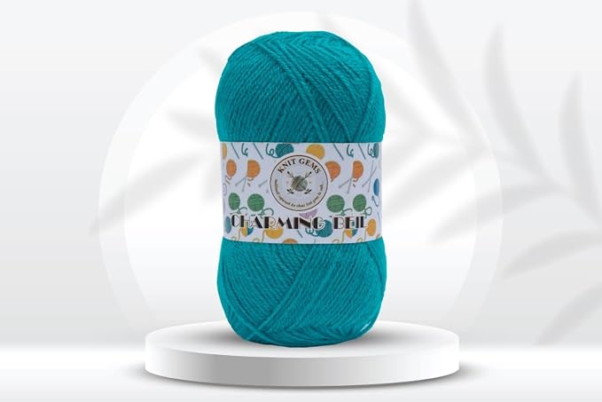 Acrylic and Nylon Hand Knitting And Crochet Wool Yarn | Woolen Crochet Yarn Thread, Used for Knitting Needles | Pack of 1 Ball - 100Gms | Suitable For Craft, Babywear, Baby Blanket