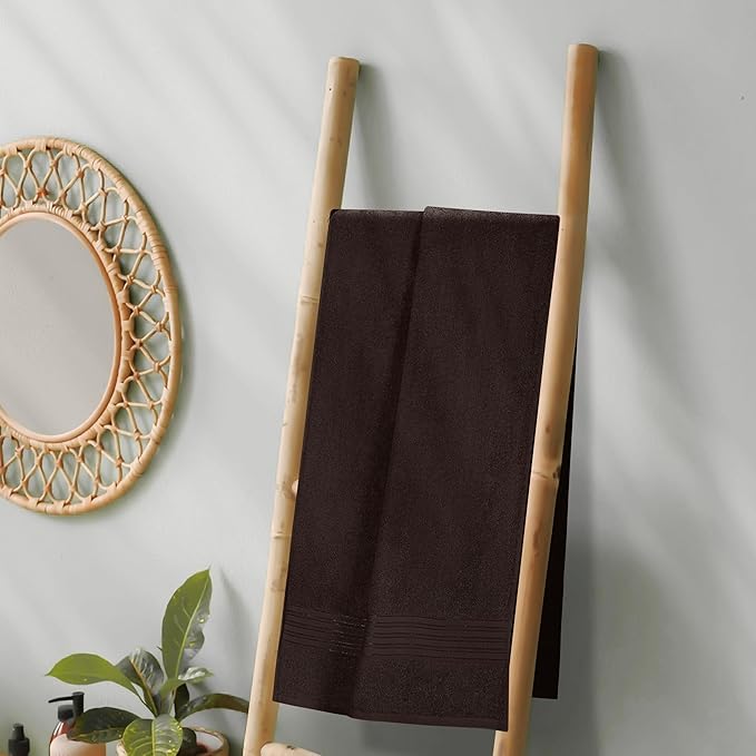 KNIT GEMS 100% Cotton Heavy Bath Towels | Towels for Bath Large Size | Bath Towel - Soft & Absorbent | 550 GSM | 1 Piece Bath Towel for Men/Women | 75 cms x 150 cms (Coffee)