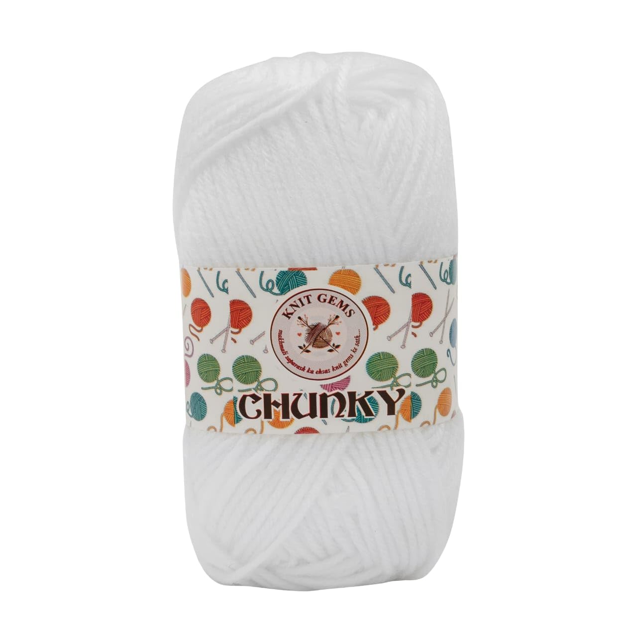 KNIT GEMS Chunky Wool Yarn Blend 100 % Acrylic Hand Knitting And Crochet Wool Yarn | Woolen Crochet Yarn Thread, Used for Knitting Needles | Pack of 1 Ball - 100Gms | Suitable For Craft, Babywear, Socks, Sweater
