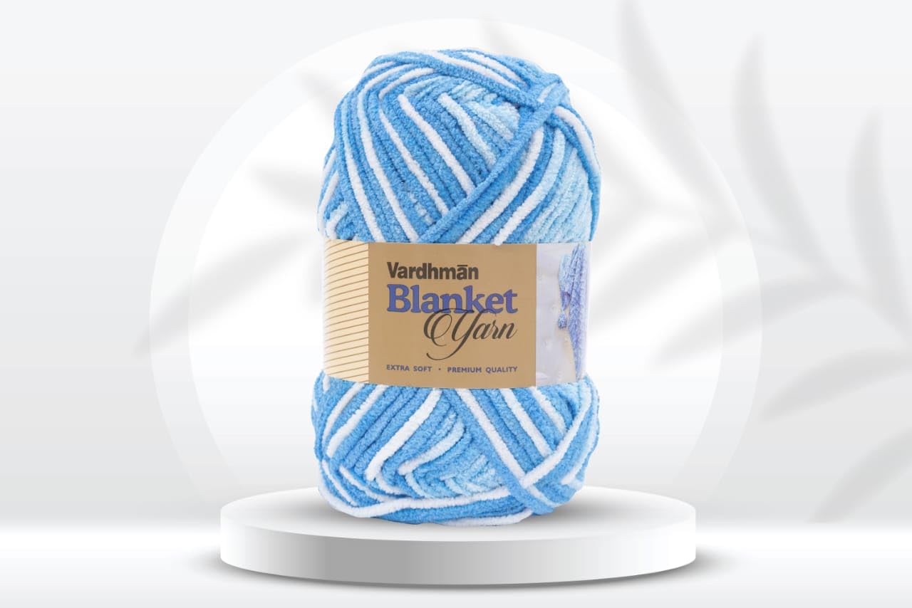 KNIT GEMS Extra Soft Blanket Yarn Wool, Plush & Cuddly, Wool Yarn | Supersoft Hand Knitting Wool Ball | Suitable for Blankets | Craft | Babywear | Baby Blankets | Muffler ( 1 Ball/200 Gram)