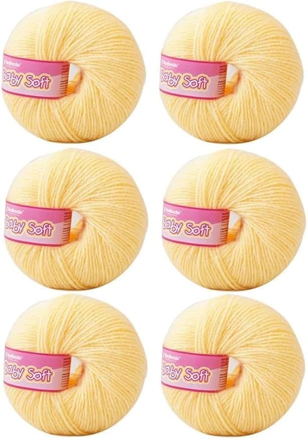 100% Acrylic Hand Knitting and Crochet Wool Knitting 4 Ply Yarn Ball || Suitable for Craft | DIY | Babywear | Baby Blanket | Sweater | Socks (Pack of 6 Ball,150Gm)