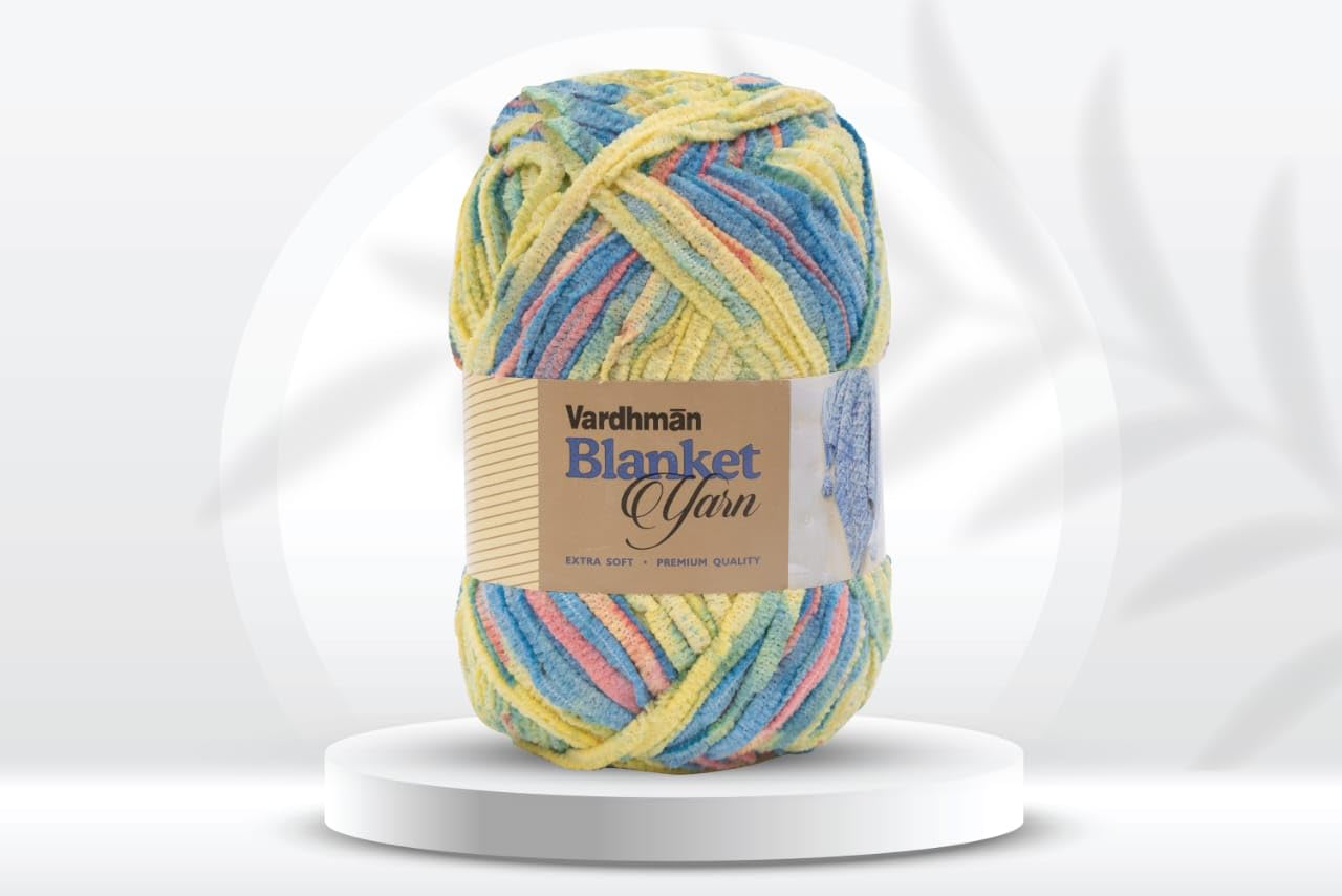 KNIT GEMS Extra Soft Blanket Yarn Wool, Plush & Cuddly, Wool Yarn | Supersoft Hand Knitting Wool Ball | Suitable for Blankets | Craft | Babywear | Baby Blankets | Muffler ( 1 Ball/200 Gram)
