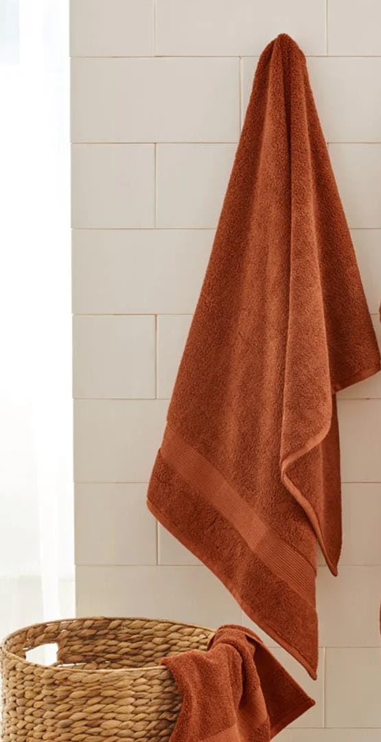 KNIT GEMS 100% Cotton Heavy Bath Towels | Towels for Bath Large Size | Bath Towel - Soft & Absorbent | 550 GSM | 1 Piece Bath Towel for Men/Women | 75 cms x 150 cms (Copper)