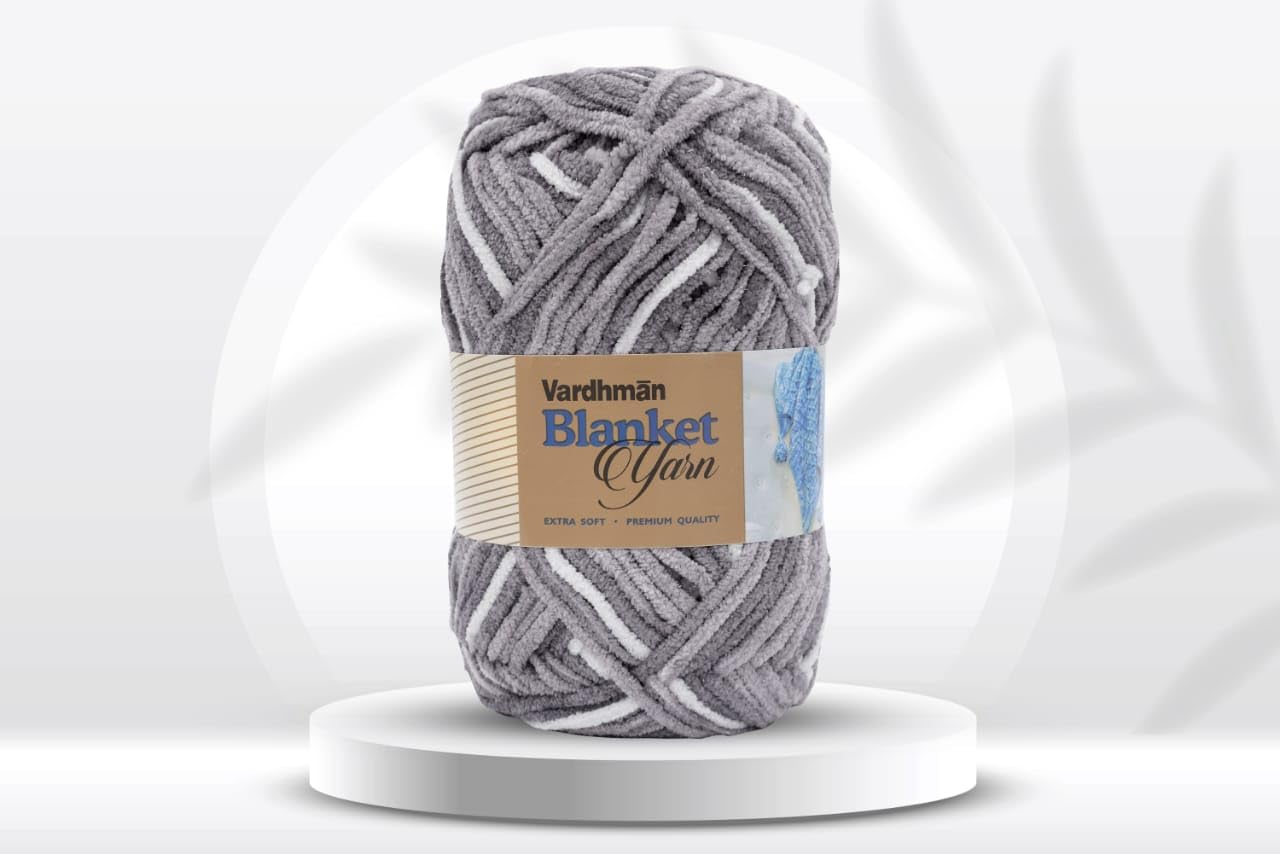 KNIT GEMS Extra Soft Blanket Yarn Wool, Plush & Cuddly, Wool Yarn | Supersoft Hand Knitting Wool Ball | Suitable for Blankets | Craft | Babywear | Baby Blankets | Muffler ( 1 Ball/200 Gram)