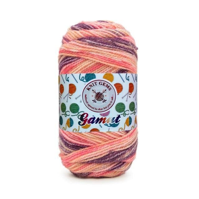 KNIT GEMS Acrowool Gamut Hand Knitting and Crochet Wool Yarn Multicolour Yarn Suitable for Craft | DIY | Baby and Adult wear | Sweater | Socks | Toy Making (Pack of 1, 100gms)