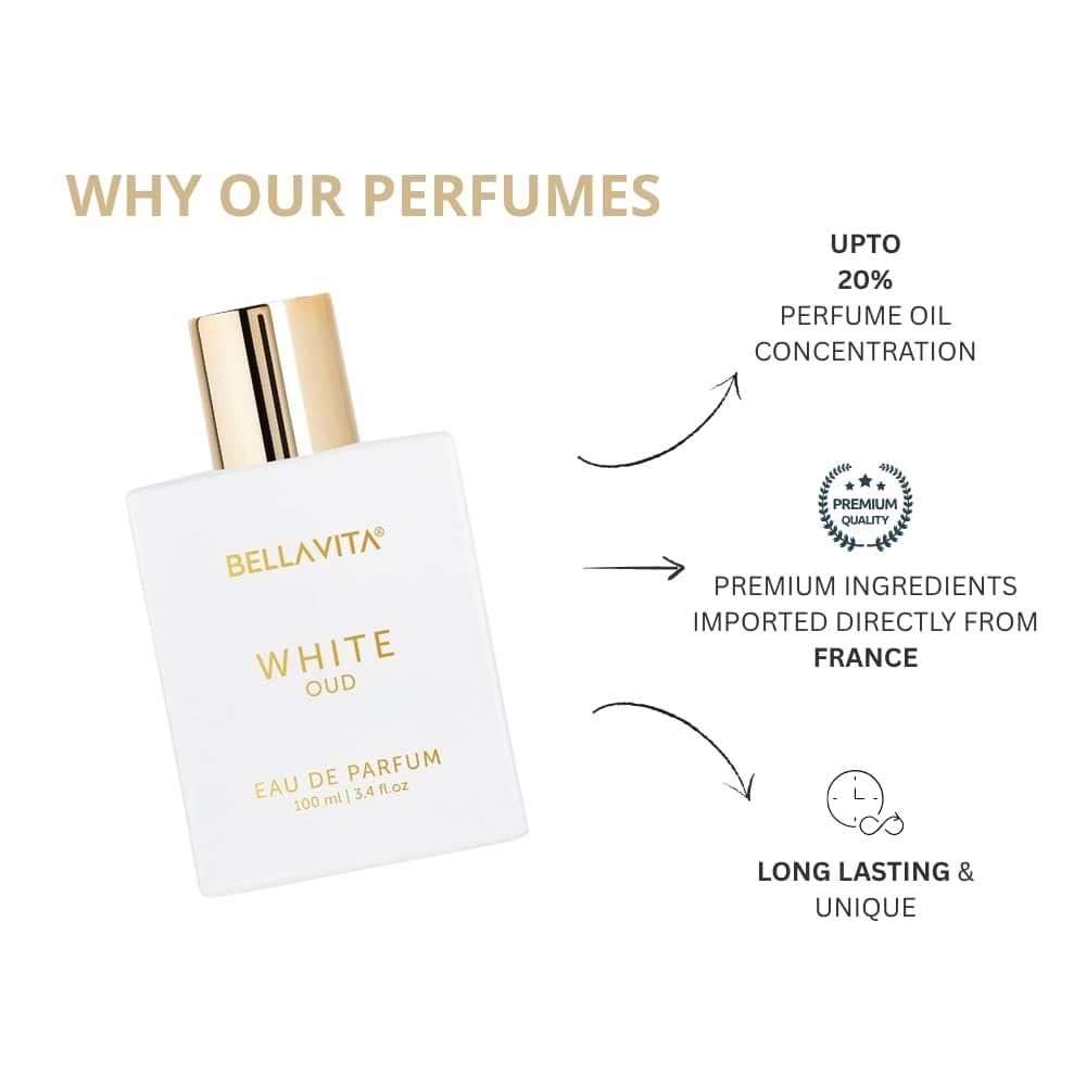 WHITE OUD 100ml Perfume Premium Long Lasting Unisex Perfume for Men & Women | Luxury Fresh Floral Woody Eau de Parfum | Elegant Daily Wear Fragrance Spray for All Occasions | Gift for Birthday & Special Moments