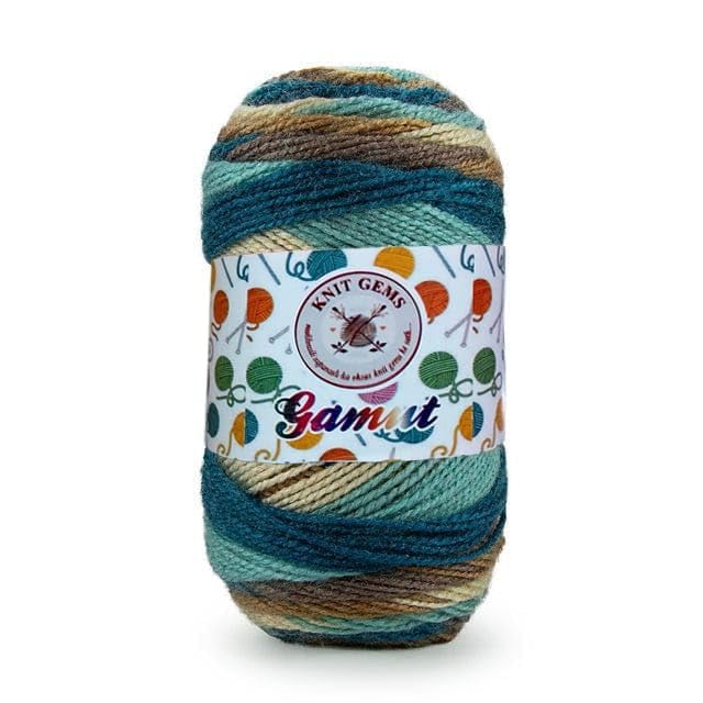 KNIT GEMS Acrowool Gamut Hand Knitting and Crochet Wool Yarn Multicolour Yarn Suitable for Craft | DIY | Baby and Adult wear | Sweater | Socks | Toy Making (Pack of 1, 100gms)