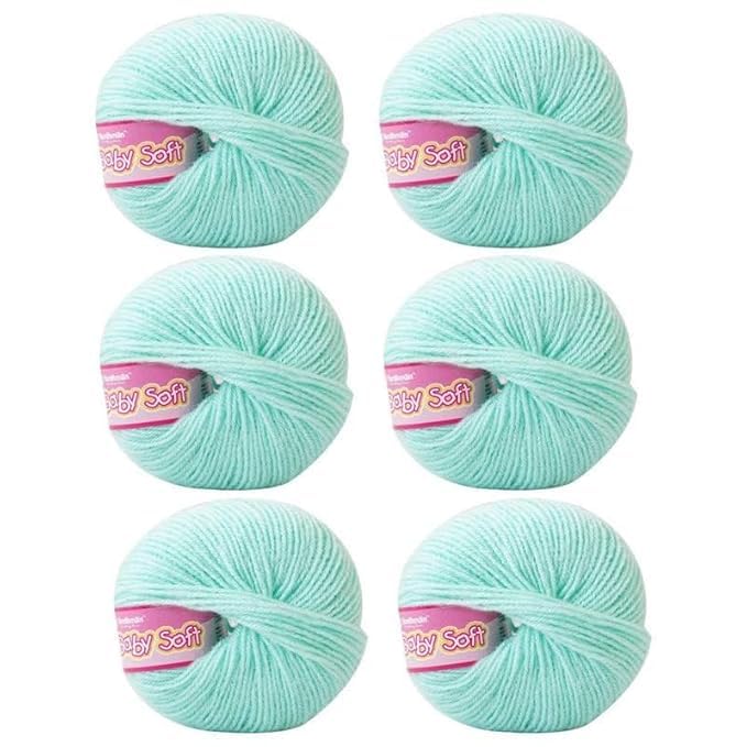 100% Acrylic Hand Knitting and Crochet Wool Knitting 4 Ply Yarn Ball || Suitable for Craft | DIY | Babywear | Baby Blanket | Sweater | Socks (Pack of 6 Ball,150Gm)