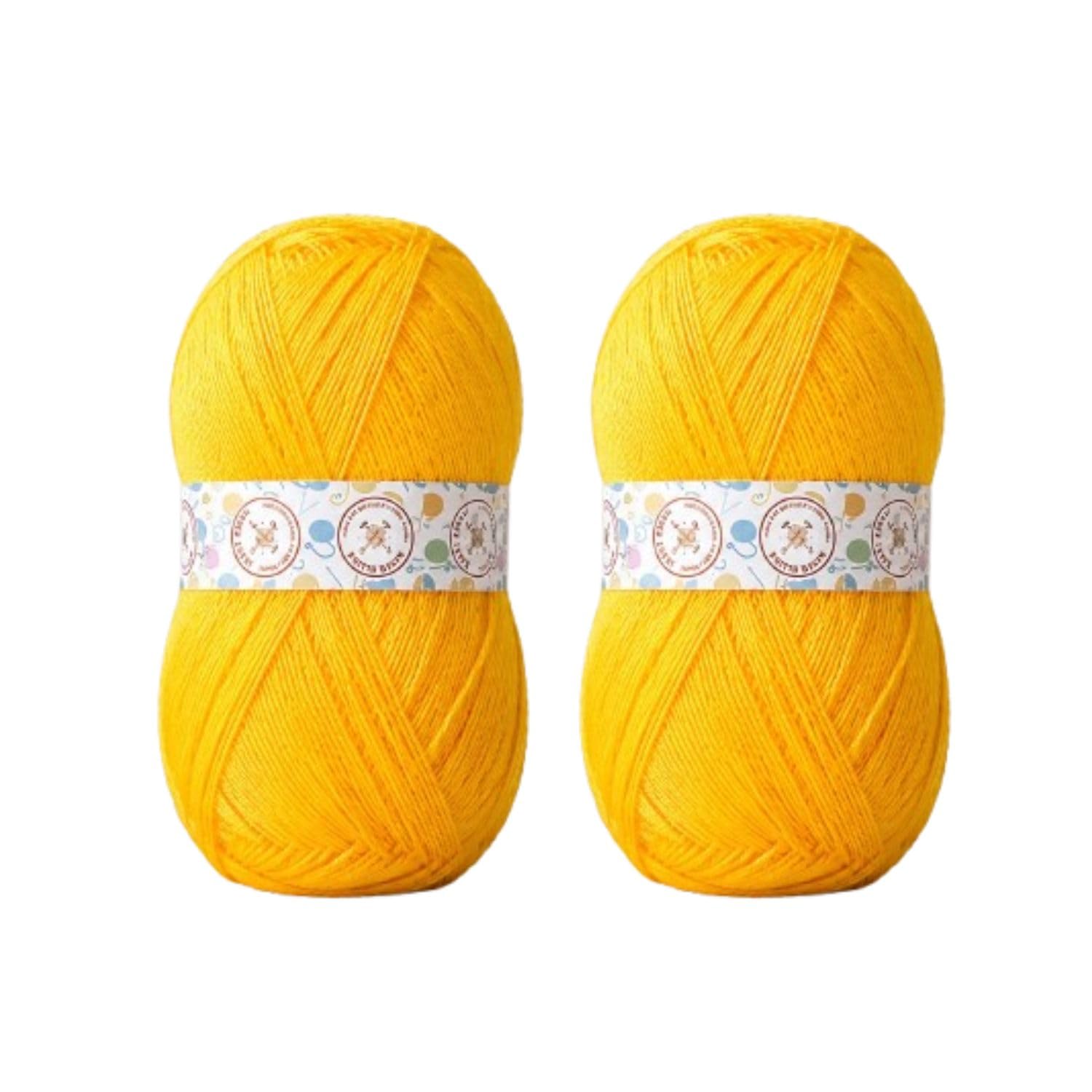 KNIT GEMS 100% Hand Knitting and Crochet Wool Knitting Yarn | Suitable for Craft | Babywear | Baby Blanket | DIY | Sweater | Socks | Knitting Wool (Mustard)