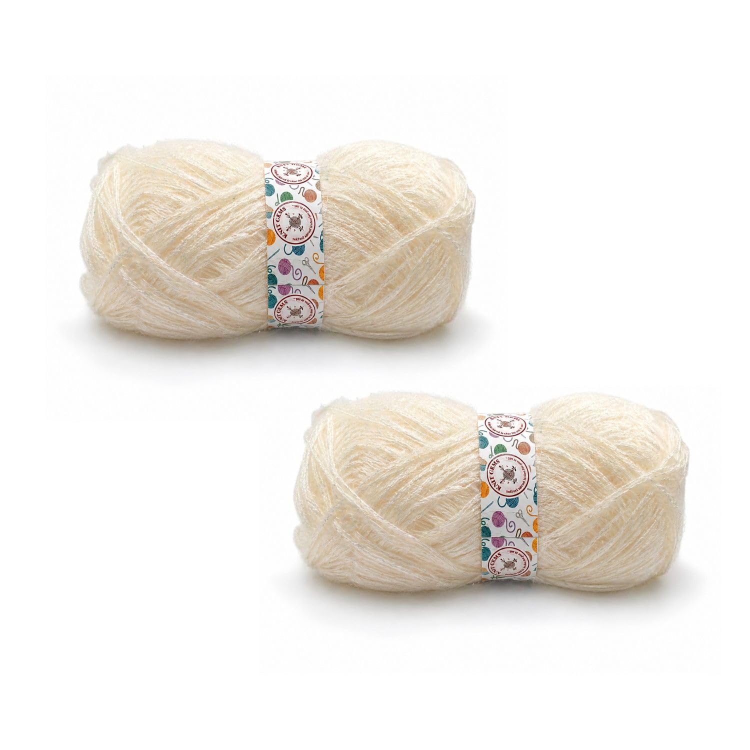 KNIT GEMS 100% Hand Knitting and Crochet Wool Knitting Yarn | Suitable for Craft | Babywear | Baby Blanket | DIY | Sweater | Socks | Knitting Wool (Off White)