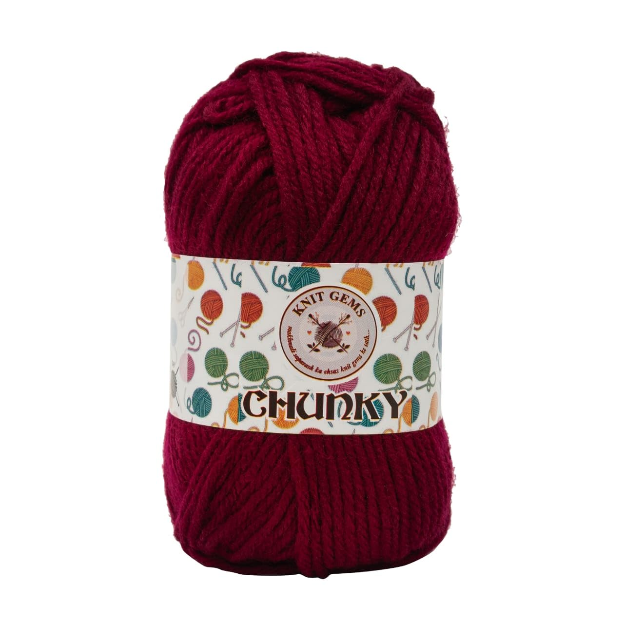 KNIT GEMS Chunky Wool Yarn Blend 100 % Acrylic Hand Knitting And Crochet Wool Yarn | Woolen Crochet Yarn Thread, Used for Knitting Needles | Pack of 1 Ball - 100Gms | Suitable For Craft, Babywear, Socks, Sweater