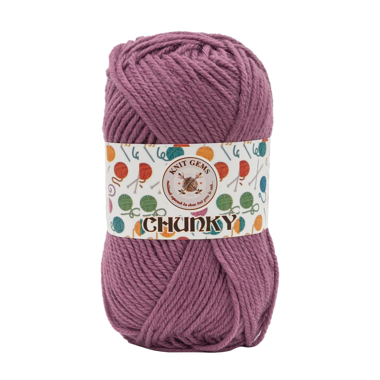 KNIT GEMS Chunky Wool Yarn Blend 100 % Acrylic Hand Knitting And Crochet Wool Yarn | Woolen Crochet Yarn Thread, Used for Knitting Needles | Pack of 1 Ball - 100Gms | Suitable For Craft, Babywear, Socks, Sweater