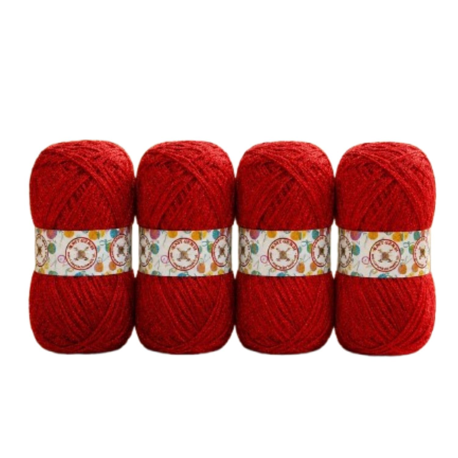 KNIT GEMS 100% Hand Knitting and Crochet Wool Knitting Yarn | Suitable for Craft | Babywear | Baby Blanket | DIY | Sweater | Socks | Knitting Wool Yarn (Red)