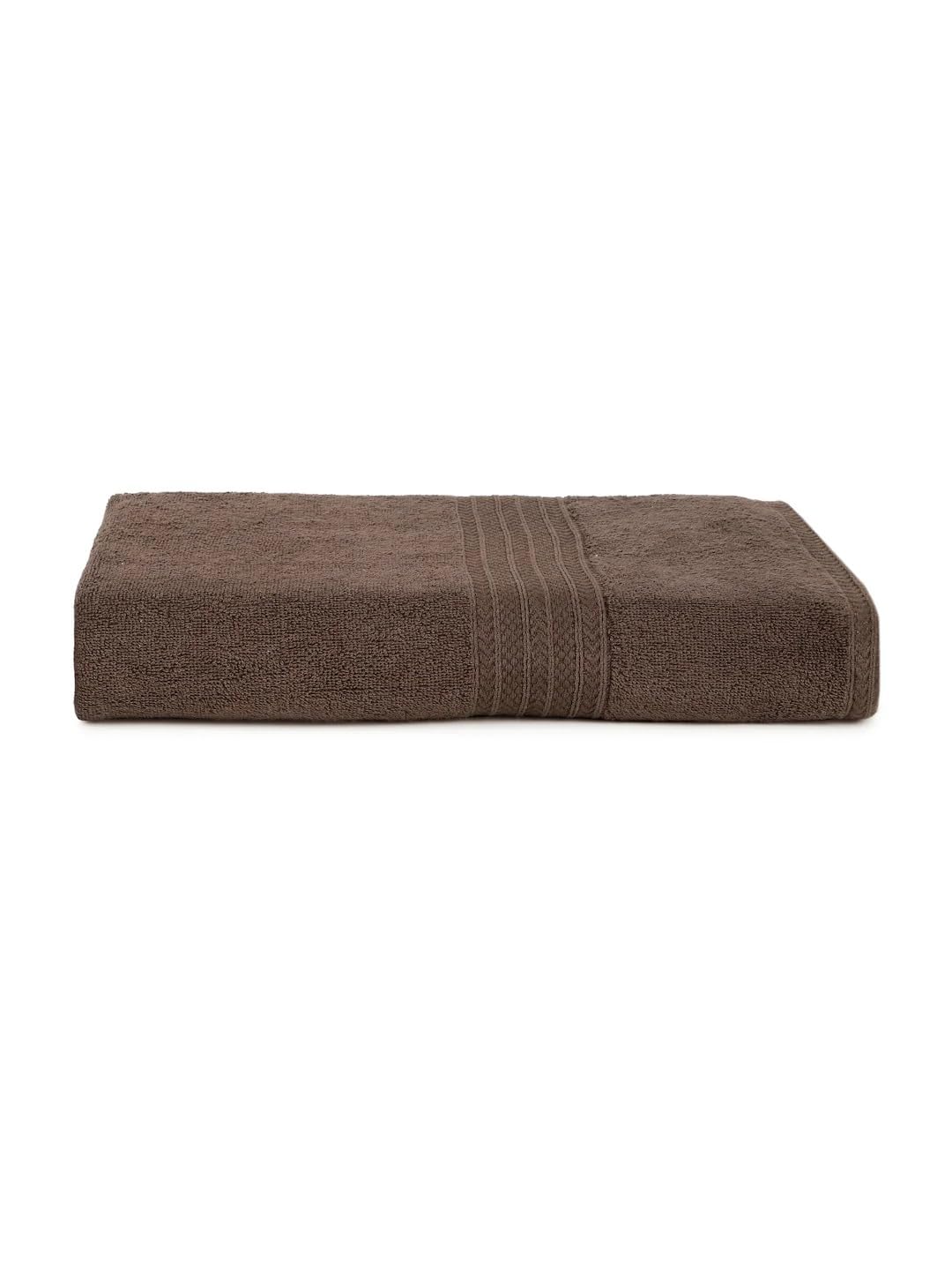 KNIT GEMS 100% Cotton Heavy Bath Towels | Towels for Bath Large Size | Bath Towel - Soft & Absorbent | 550 GSM | 1 Piece Bath Towel for Men/Women | 75 cms x 150 cms (Brown)