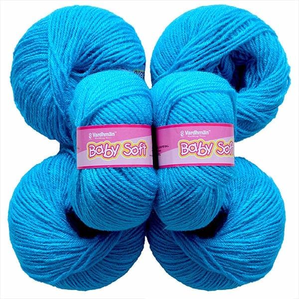 100% Acrylic Hand Knitting and Crochet Wool Knitting 4 Ply Yarn Ball || Suitable for Craft | DIY | Babywear | Baby Blanket | Sweater | Socks (Pack of 6 Ball,150Gm)