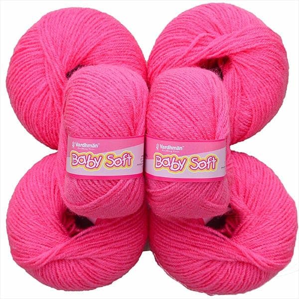 100% Acrylic Hand Knitting and Crochet Wool Knitting 4 Ply Yarn Ball || Suitable for Craft | DIY | Babywear | Baby Blanket | Sweater | Socks (Pack of 6 Ball,150Gm)