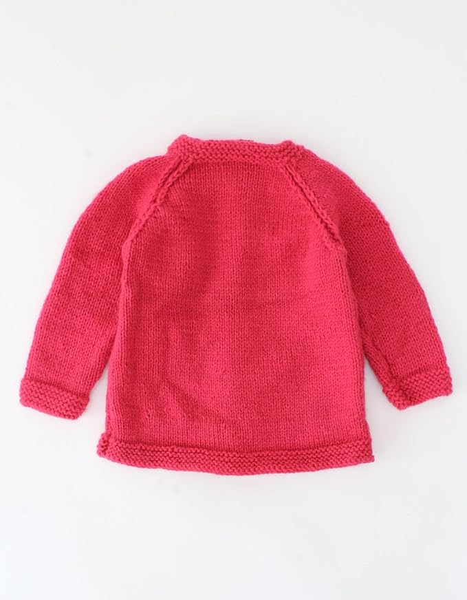 KNIT GEMS Handmade Baby Full Sleeves Knitted Embroidery Cardigan