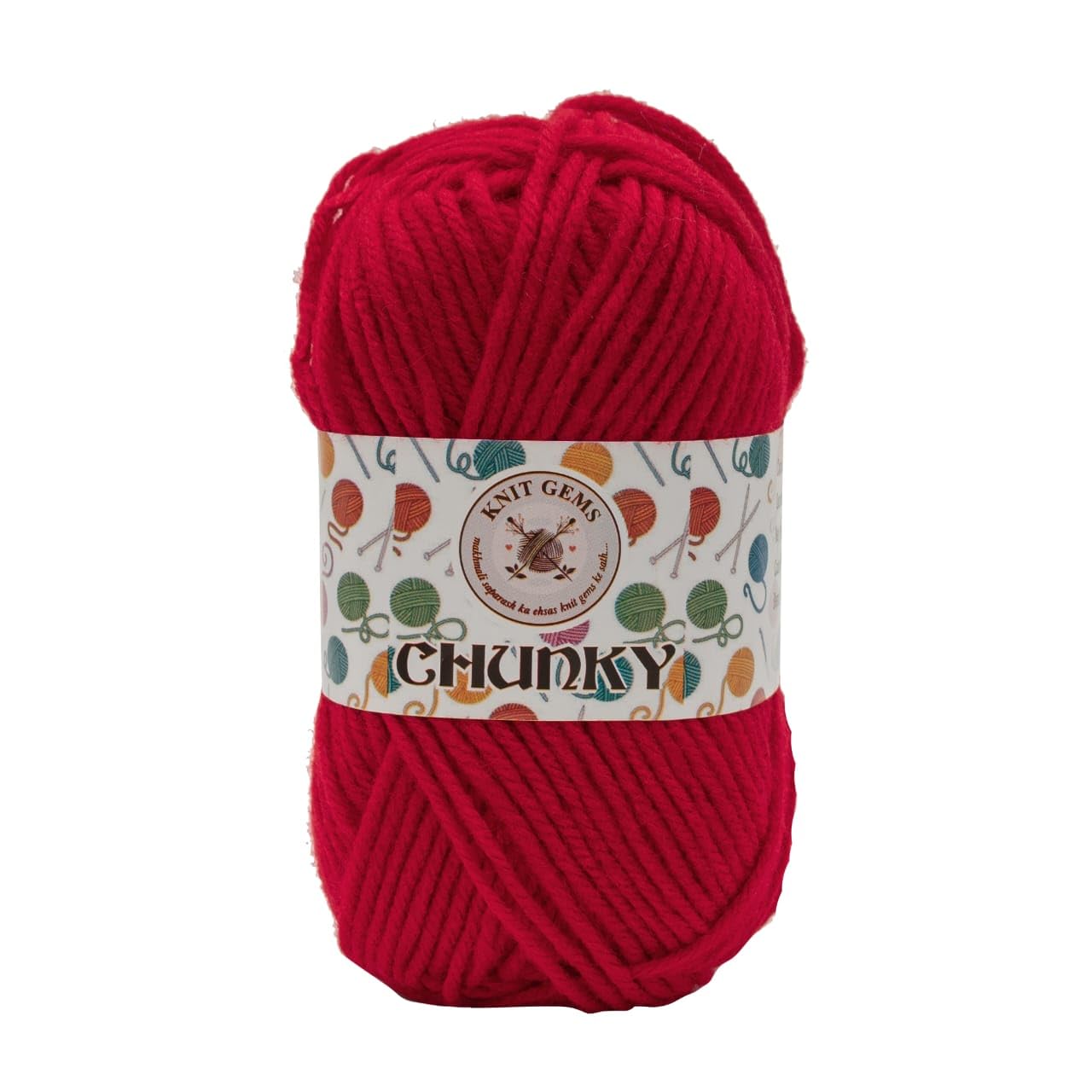 KNIT GEMS Chunky Wool Yarn Blend 100 % Acrylic Hand Knitting And Crochet Wool Yarn | Woolen Crochet Yarn Thread, Used for Knitting Needles | Pack of 1 Ball - 100Gms | Suitable For Craft, Babywear, Socks, Sweater