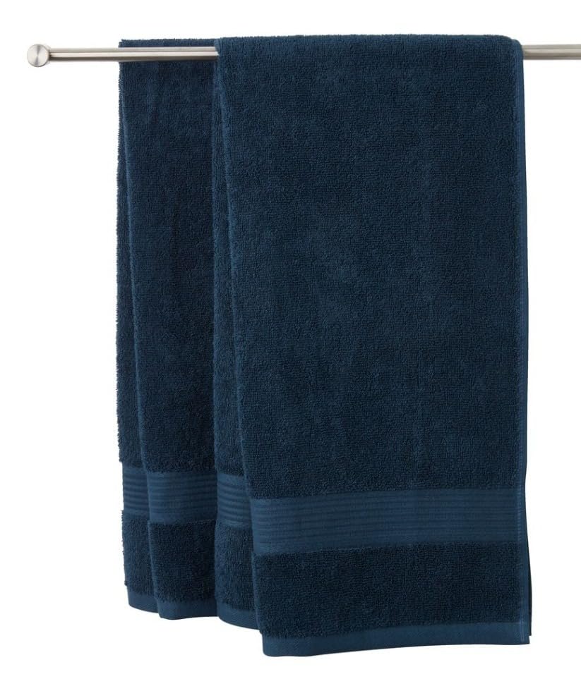 KNIT GEMS 100% Cotton Heavy Bath Towels | Towels for Bath Large Size | Bath Towel - Soft & Absorbent | 550 GSM | 1 Piece Bath Towel for Men/Women | 75 cms x 150 cms (Navy Blue)