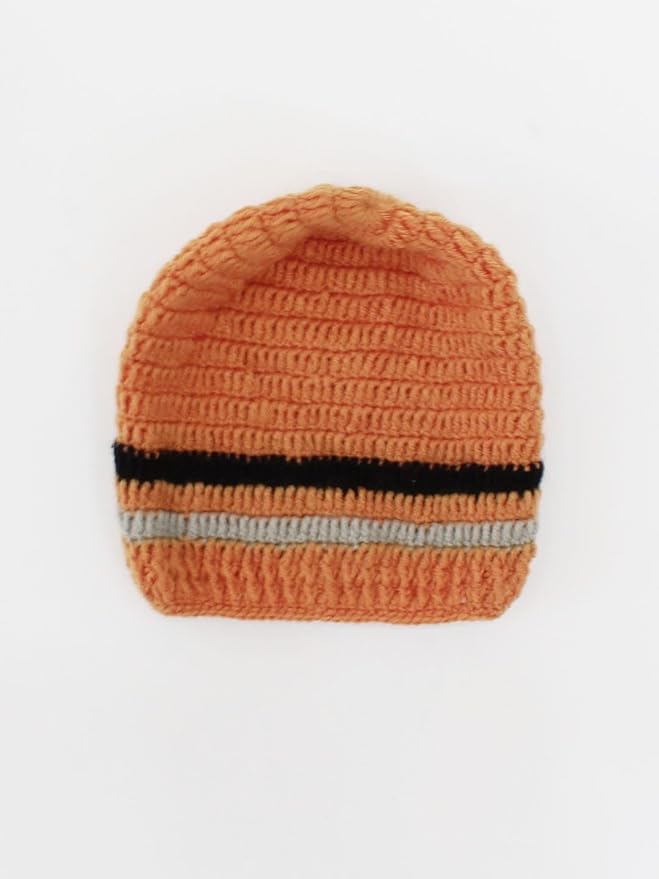 KNIT GEMS Handmade Alain Design Baby Cardigan with Cap | Kids Sweater with caps