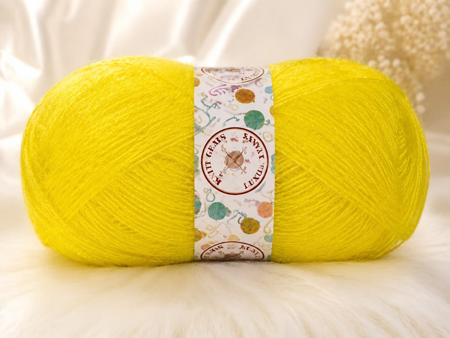 KNIT GEMS 100% Hand Knitting and Crochet Wool Knitting Yarn | Suitable for Craft | Babywear | Baby Blanket | DIY | Sweater | Socks | Knitting Wool (Yellow)