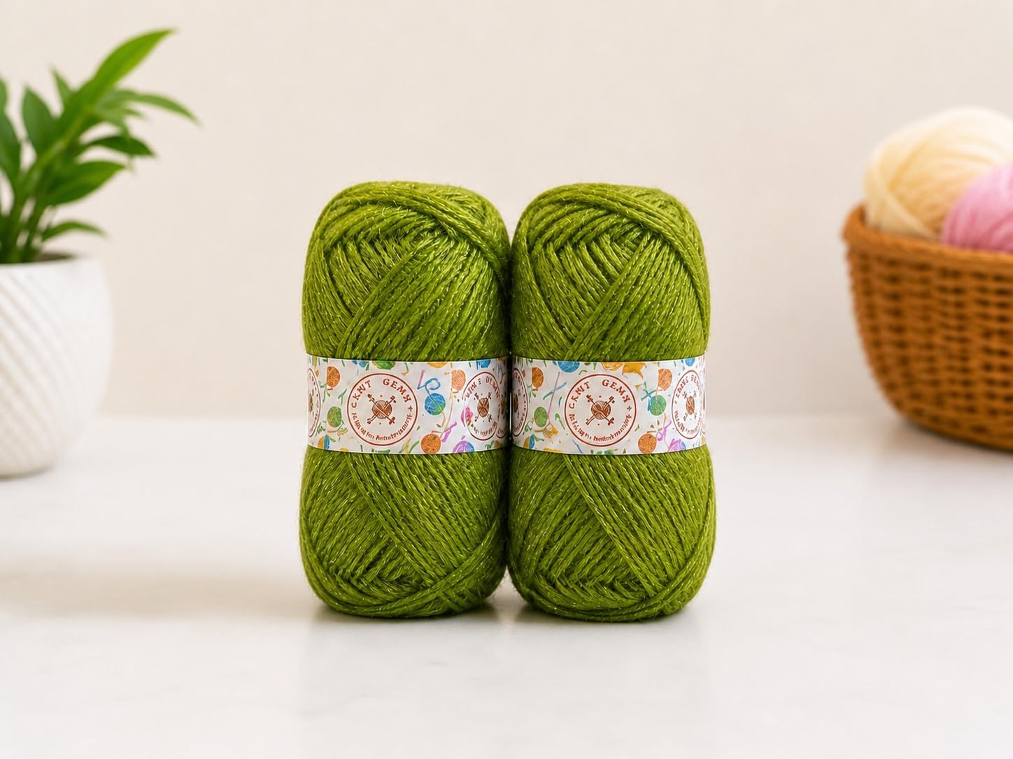 KNIT GEMS 100% Hand Knitting and Crochet Wool Knitting Yarn | Suitable for Craft | Babywear | Baby Blanket | DIY | Sweater | Socks | Knitting Wool (Pista)