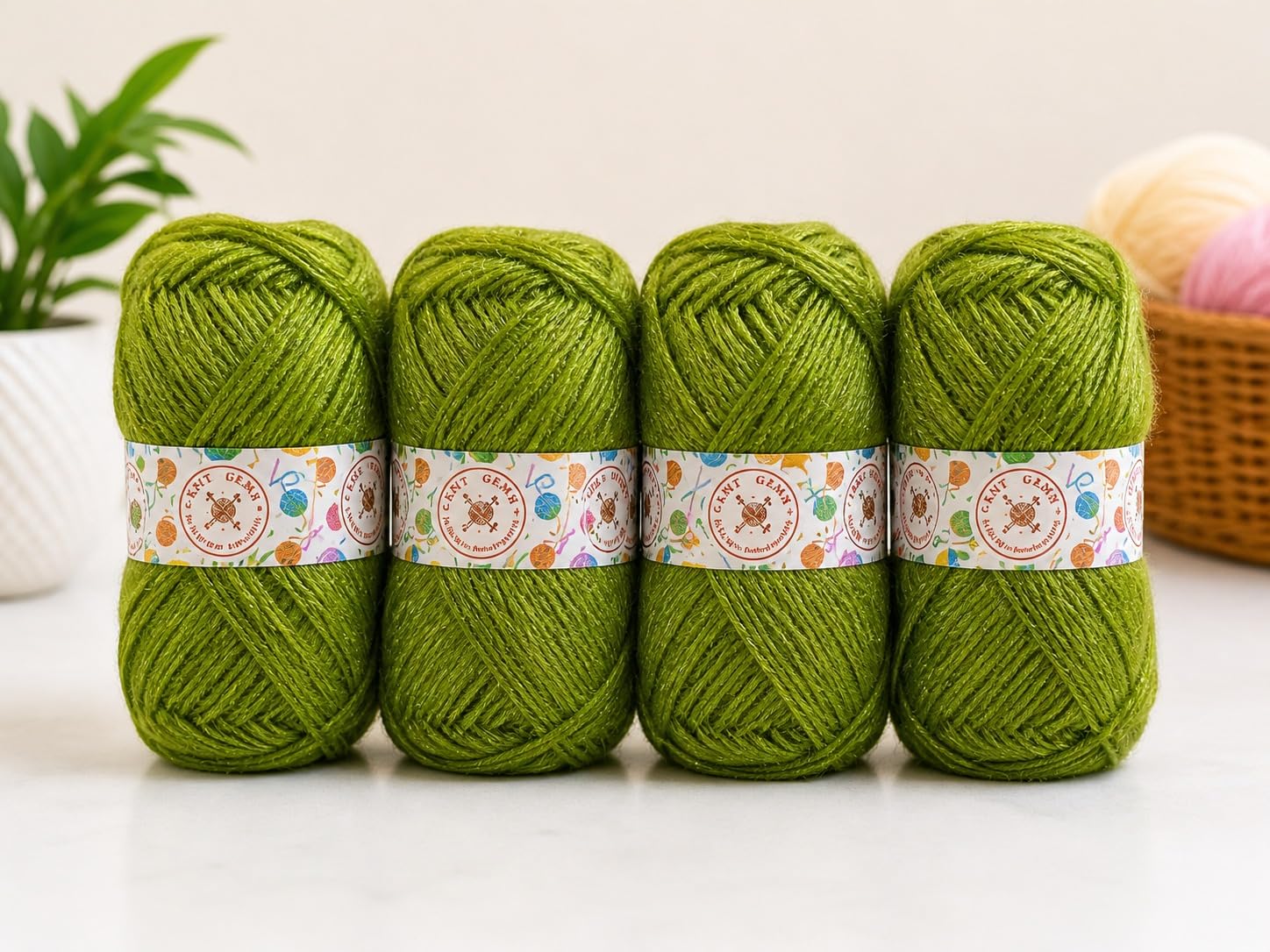 KNIT GEMS 100% Hand Knitting and Crochet Wool Knitting Yarn | Suitable for Craft | Babywear | Baby Blanket | DIY | Sweater | Socks | Knitting Wool (Pista)