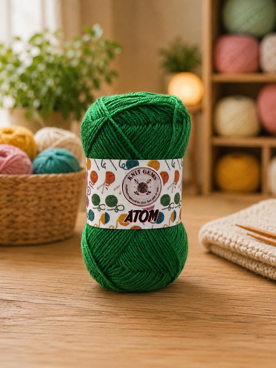 KNIT GEMS 100% Hand Knitting and Crochet Wool Knitting Yarn | Set of 10 Wool Yarn | Suitable for Craft | Babywear | Baby Blanket | DIY | Sweater | Socks | Knitting Wool