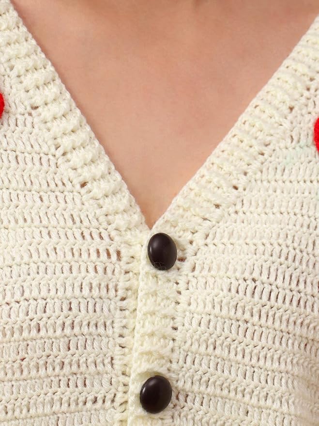 KNIT GEMS Oversized Mushroom Design Cardigan | Woollen Knitted Sweater for Winter