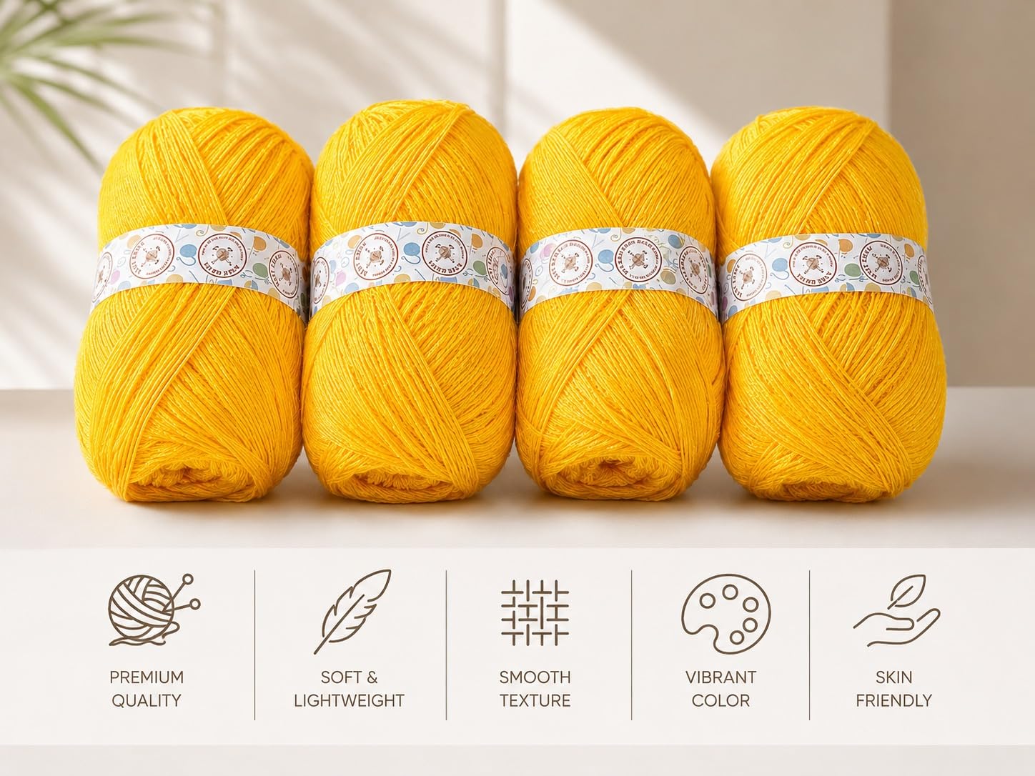 KNIT GEMS 100% Hand Knitting and Crochet Wool Knitting Yarn | Suitable for Craft | Babywear | Baby Blanket | DIY | Sweater | Socks | Knitting Wool (Mustard)