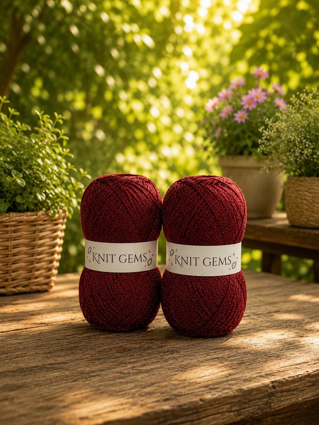 KNIT GEMS 100% Hand Knitting and Crochet Wool Knitting Yarn | Suitable for Craft | Babywear | Baby Blanket | DIY | Sweater | Socks | Knitting Wool Yarn (Maroon)