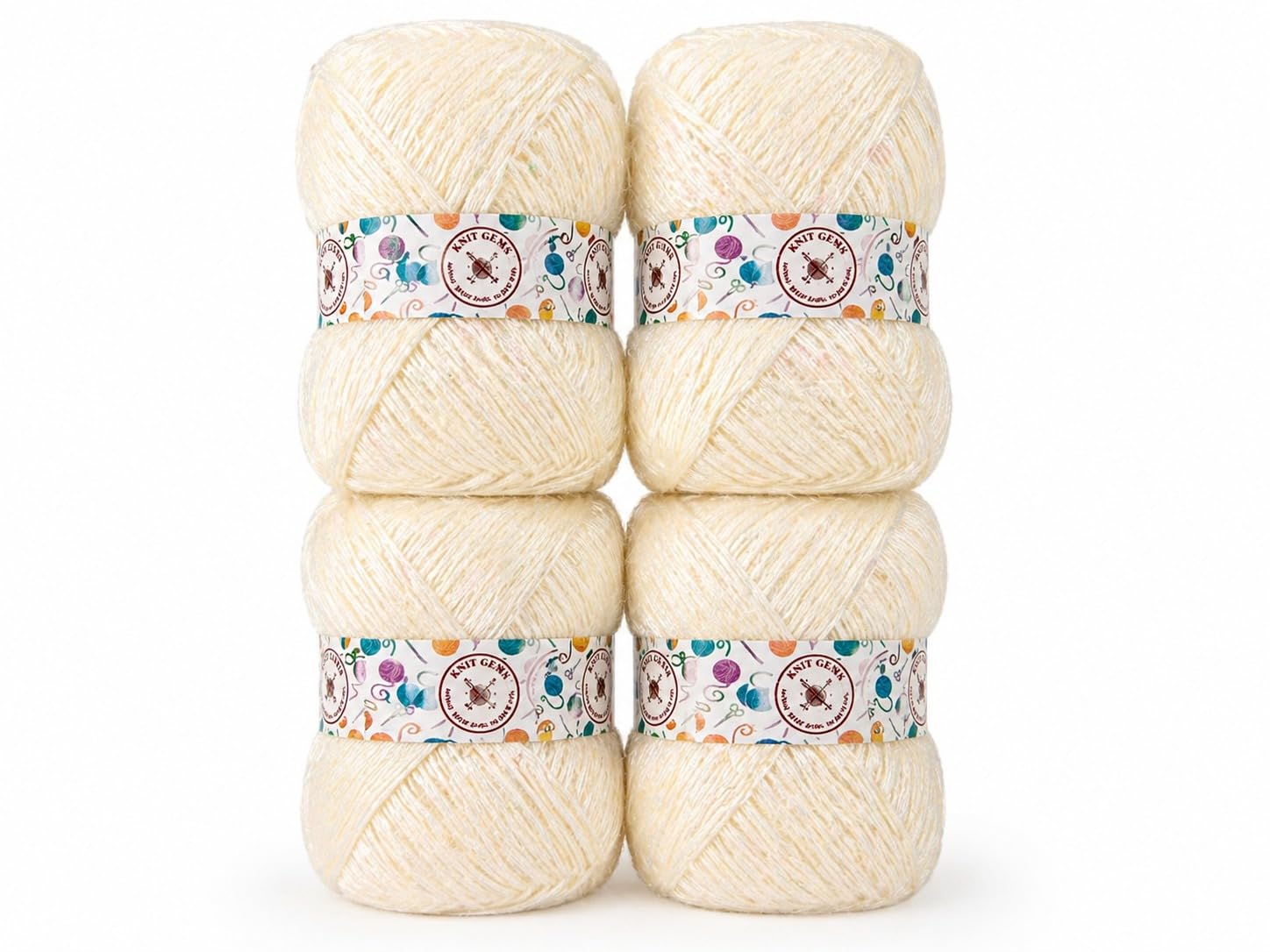 KNIT GEMS 100% Hand Knitting and Crochet Wool Knitting Yarn | Suitable for Craft | Babywear | Baby Blanket | DIY | Sweater | Socks | Knitting Wool (Off White)