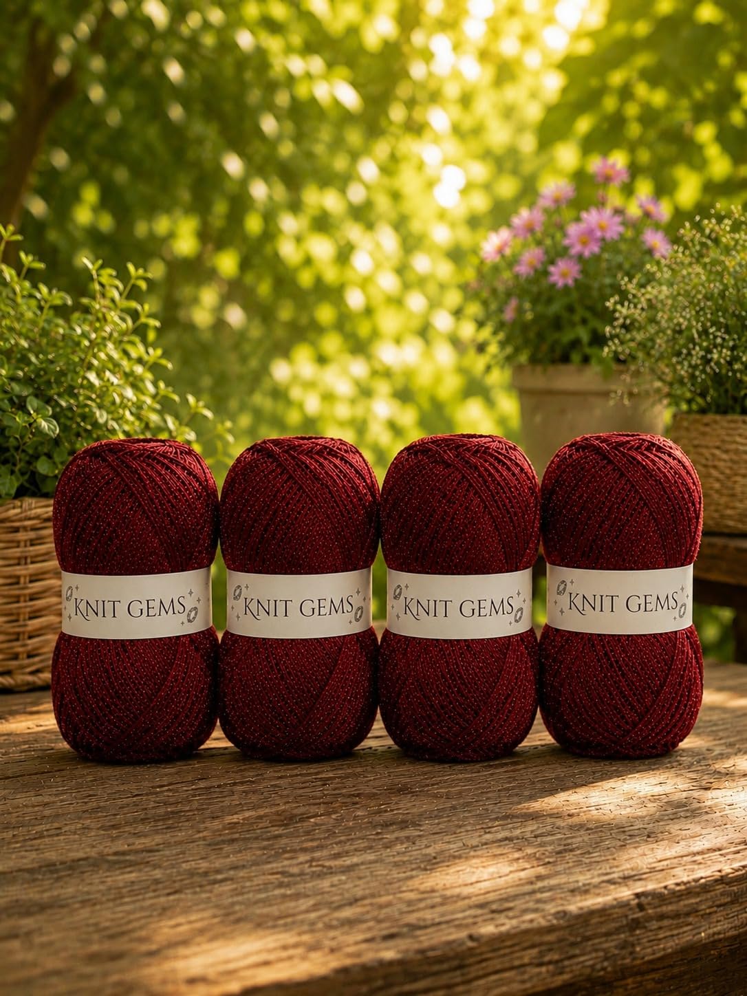 KNIT GEMS 100% Hand Knitting and Crochet Wool Knitting Yarn | Suitable for Craft | Babywear | Baby Blanket | DIY | Sweater | Socks | Knitting Wool Yarn (Maroon)
