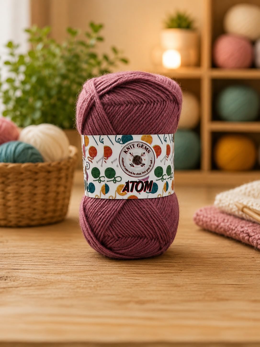 KNIT GEMS 100% Hand Knitting and Crochet Wool Knitting Yarn | Set of 10 Wool Yarn | Suitable for Craft | Babywear | Baby Blanket | DIY | Sweater | Socks | Knitting Wool